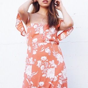 Pink and White Floral Maxi Dress